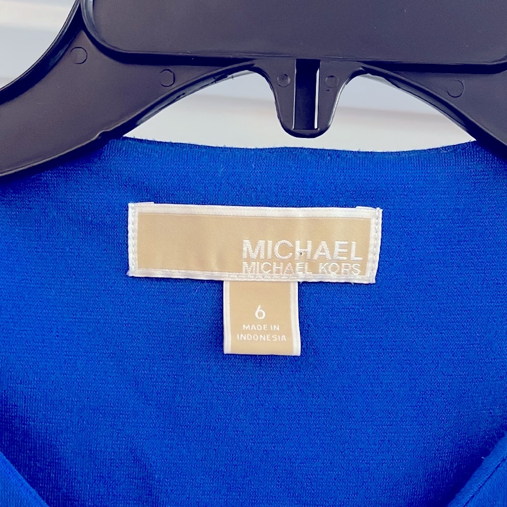 Michael Kors Women’s Dress Blue Zipper Cocktail Party Wedding Summer - Picture 3 of 5